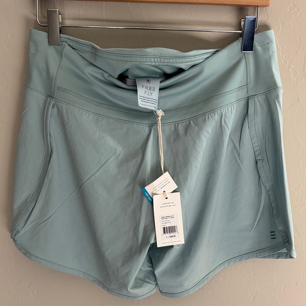 Free Fly Women's Bamboo Lined 6” Breeze Short Light Green (Sea Glass)